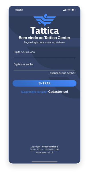 Aplicativo da empresa de portaria virtual tattica